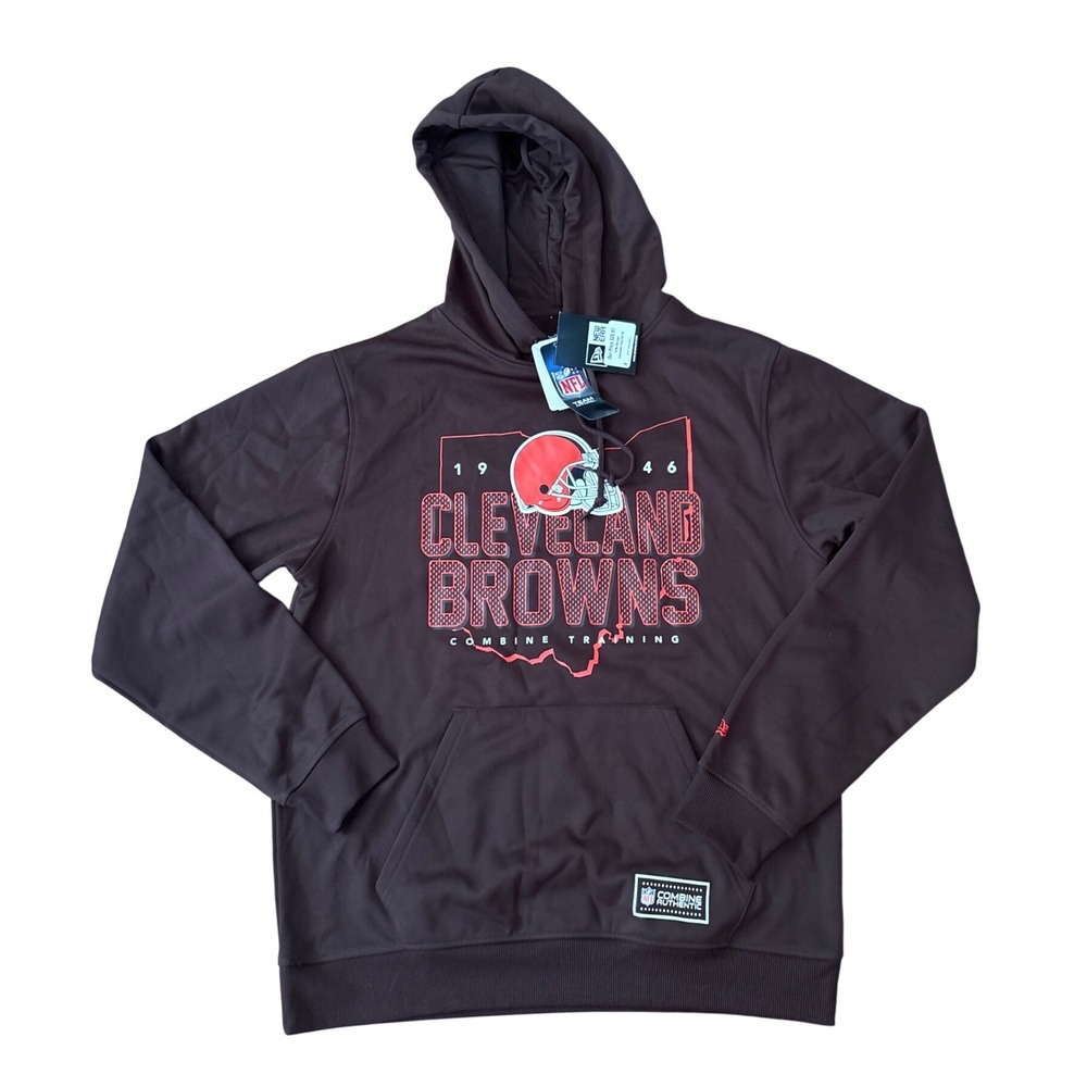 New Era Cleveland Browns Hoodie Mens Brown NFL Combine Training NWT SIZE Large